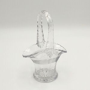 Vintage Small Duncan Miller Glass Handled Flower Basket